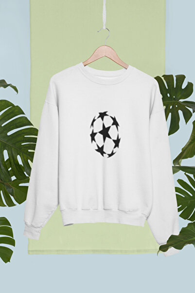 MG سويت شيرت من القطن بأكمام طويلة مطبوع عليه CHAMPIONS مكون من مبطن بالصوف خ...