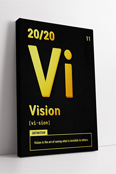 KOSS Dijital Definiție a vederii tipografie aurie scrisă pictură pe pânză negru minimalist modern artă decorativă de perete