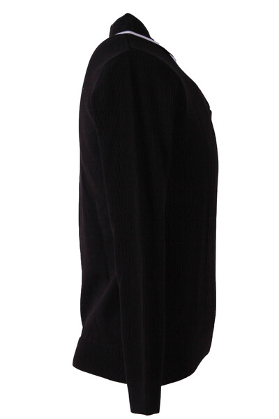 trender Zippered Polo Black Men's Sweater 18103