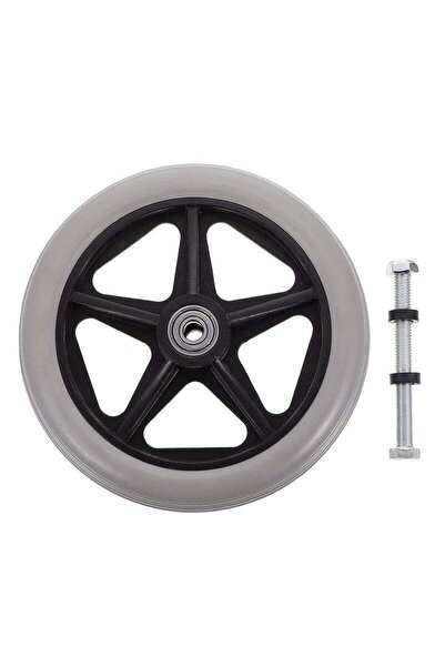 Generic 6-Inch Solid Black Caster Wheel Replacement for Wheelchairs, Rollators, Walkers - Anti-Slip Rubber