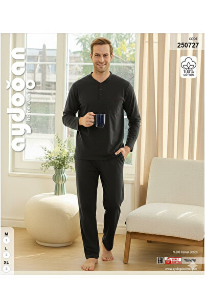Aydoğan Luxury, Comfort, and Elegance: the Secret of Sleep Without Holes 100% Cotton Men's Pajama Set