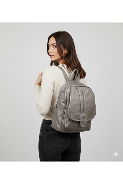 Kılinkır Soft Leather Very Convenient Multi-Compartment Backpack Suitable for Daily Use