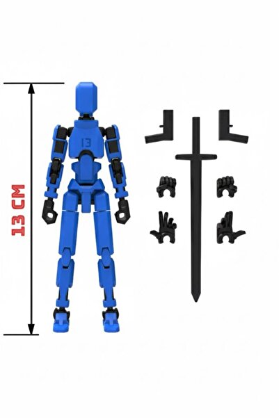 Boykec House Robot 13 Dummy Mavi Siyah Tüm Eklemleri Hareketli Aksiyon Figürü...