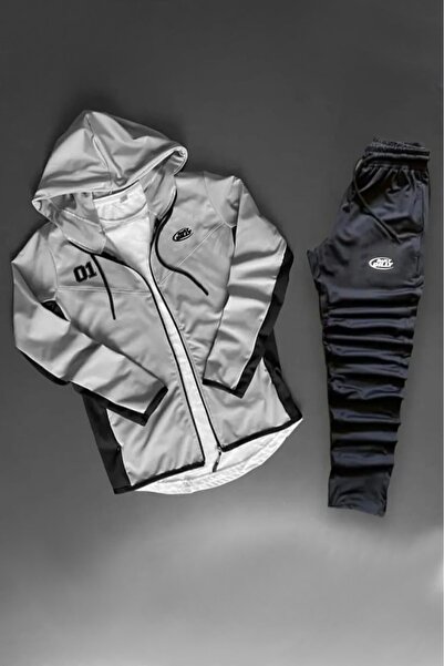 NOFLEN 01 Daily Dilly Printed Pocket Zippered Scuba Tracksuit Set