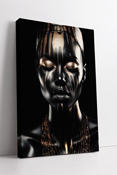 KOSS Dijital Μαύρο πορτρέτο με εφέ χρυσού ρελαντίνι, γυναικεία φιγούρα, ανδρι...