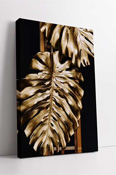 KOSS Dijital Frunze de Monstera mari aurii, pictură pe pânză de artă modernă ...