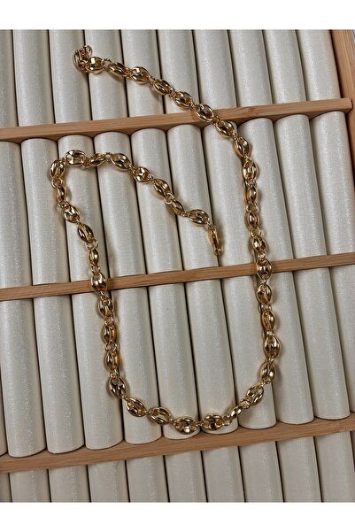 ARİ TAKI قلادة من الفولاذ الذهبي طراز جيمسي مقاس 60 سم