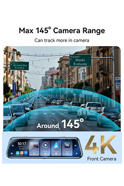 Yesido KM24 شاشة لمس عالية الوضوح مقاس 9.66 بوصة مع مساعدة الرجوع للخلف باستخدام Carplay