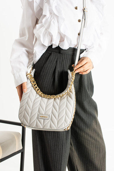 Just Polo Women's Chain Detailed Quilted Printed Hand Shoulder Bag