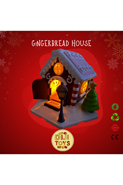 Dijitoys Mumlu Gingerbread House Yılbaşı Dekorasyonu- Tealight Mum Hediyeli