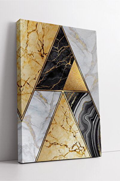 KOSS Dijital Triunghi din marmură aurie, design abstract, pictură pe pânză, m...