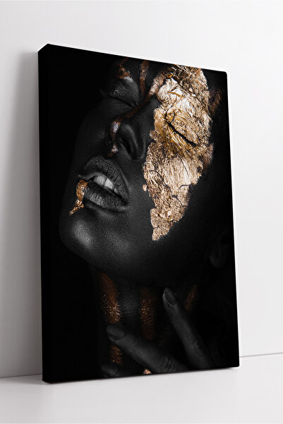 KOSS Dijital Καλλιτεχνικό γυναικείο πορτρέτο με εφέ χρυσού φύλλου Μοντέρνας α...