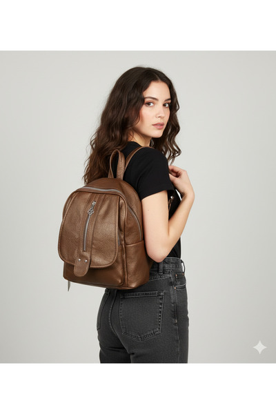 Kılinkır Soft Leather Very Convenient Multi-Compartment Backpack Suitable for Daily Use
