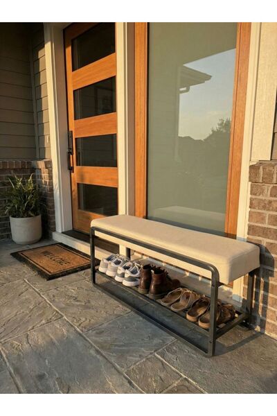 TodekHome Line Modern Bench Puf | 120 cm - Antre, Giriş Holü , Ofis İçin Şık ...