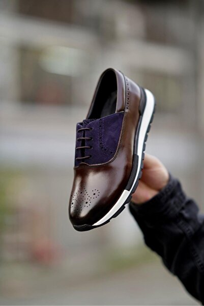 Ahmed Hamdi Bey Matya brown-navy men's leather shoes