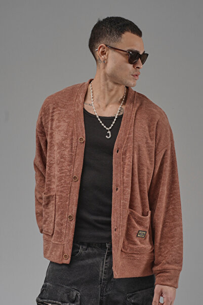 Butik Trend Biz Oversized Pattern Men's Cardigan
