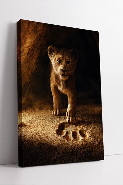 KOSS Dijital Pictură pe pânză cu temă aventură, cu pisică de leu și urme de l...