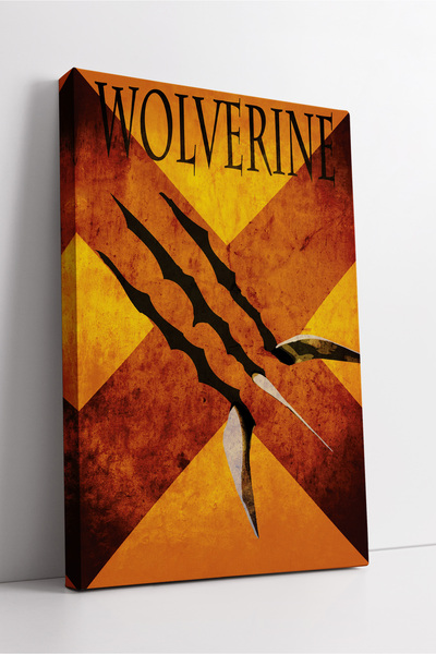 KOSS Dijital Wolverine Claw Mark Canvas Wall Art Retro Minimal Design Modern Hero Decor Tablo