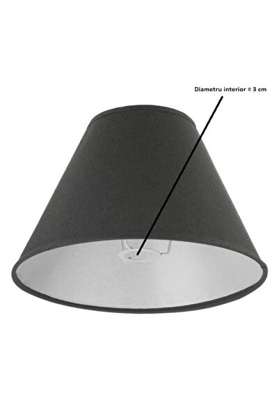 VENITIVO VINDEM CELOR INTELIGENTI Fabric lampshade for table lamp, H17 cm, base Ø25 cm, top Ø 10.5 cm, gray