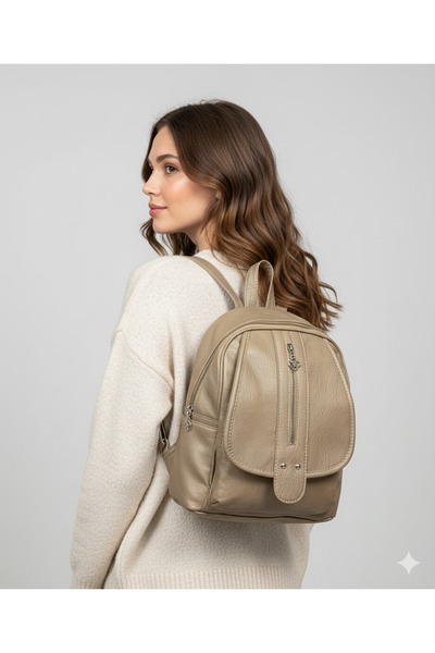 Kılinkır Soft Leather Very Convenient Multi-Compartment Backpack Suitable for Daily Use