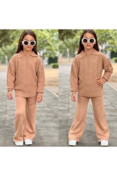 zavera for kids Girl's Knitwear Double Set - Beaded - 100% Cotton