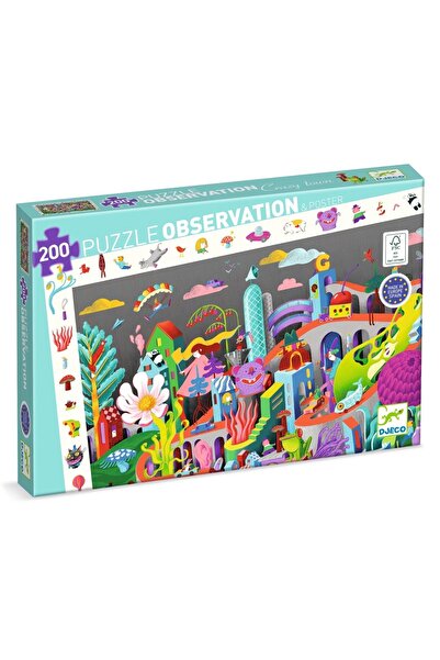 djeco Puzzle observatie Nebunia din oras, Djeco, super rezistent
