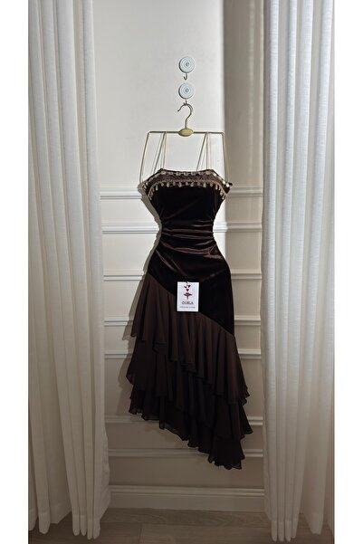 Onila brown midi dress