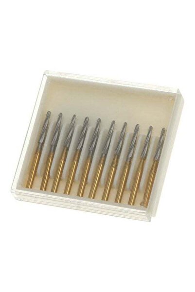 Generic 10-Piece Dental Endo-Z Burs Lab Trim Finishing Tool Set - Gold/Grey 6.0x5.0x1.0 cm