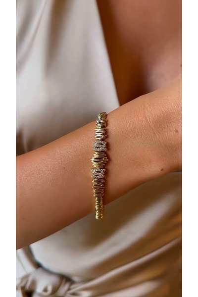 XUPING JEWELRY Zircon Stone Jewelry Model Vip Series Zigzag Steel Bracelet