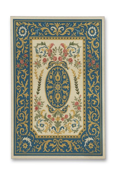 Rugs Modern Halı سجادة MOSSO ذات الطابع الأزرق ذات النقوش التقليدية والزهور ذ...