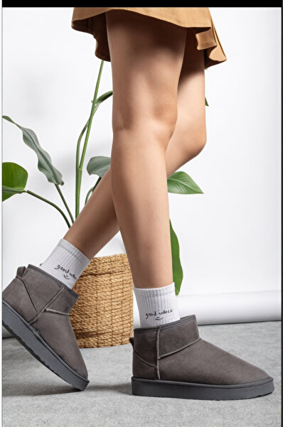 brawerlife Women's Suede Fur Lined Wool Thick Sole High Heeled Sole Winter Ankle Short Mini Ug Boots