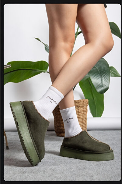 brawerlife Γυναικείες χειμερινές παντόφλες και παπούτσια για το σπίτι με χοντρή γούνινη σόλα