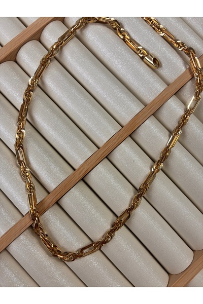 ARİ TAKI Cut Thick Rose&Gold 56cm Steel Necklace
