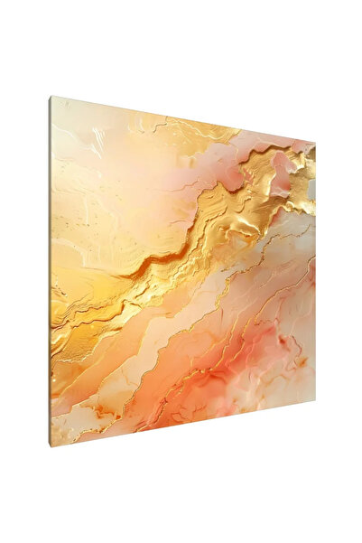 PozaTablou Pictură pe pânză - Răsărit de soare auriu 80x80 cm