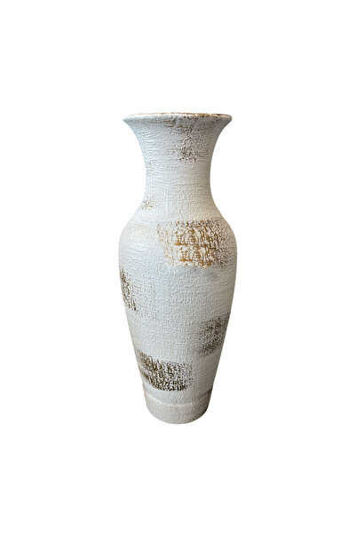 Global-Store Global Store Roxana ceramic vase white-gold