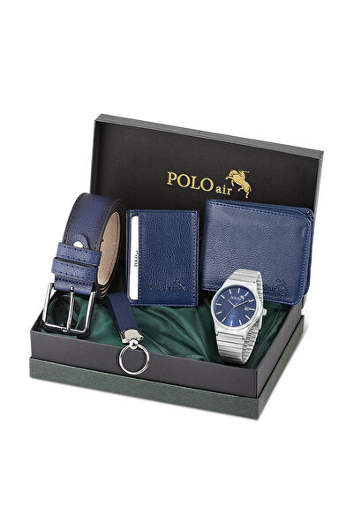 Polo Air Takvimli Erkek Kol Saati Cüzdan Kemer Kartlık Anahtarlık Hediyelik K...
