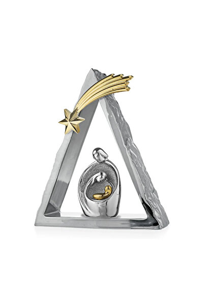 Moda Argenti Decoration 12.5xH15 Triangular Nativity Gold