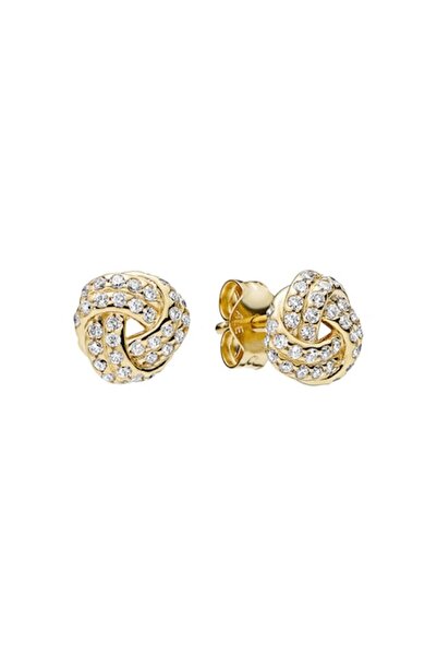 Pandora cercei cu nod de dragoste și pietre de zirconiu