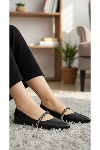 Hızlı Al Soft Leather Stylish Look Suitable for Daily Use Flat Shoes.Daily Flat Shoes