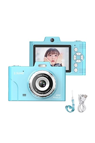 AURALIV Instant Digital Camera Blue — 48MP Ultra HD, 2.5K, 1080P, 8X Optical Zoom, 2.8" IPS