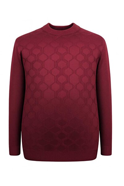 tambattal Plus Size Half Fisherman Pattern Knitwear Sweater