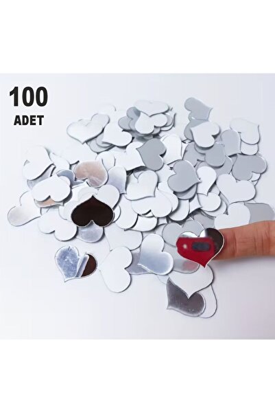 zafrakreklam Dekor Süs Kalp 100x Adet Pleksi Dekoratif 2,5cm Pleksi Kendiden ...