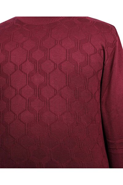 tambattal Plus Size Half Fisherman Pattern Knitwear Sweater