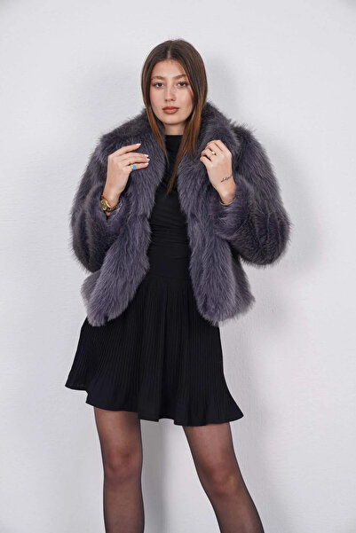 TİLLE Women's Zr Model Lined Premium Faux Fur Jacket