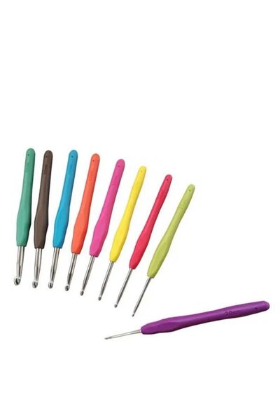 The comprehensive house Crochet Hook Roll - 9-Piece Multicolor Set