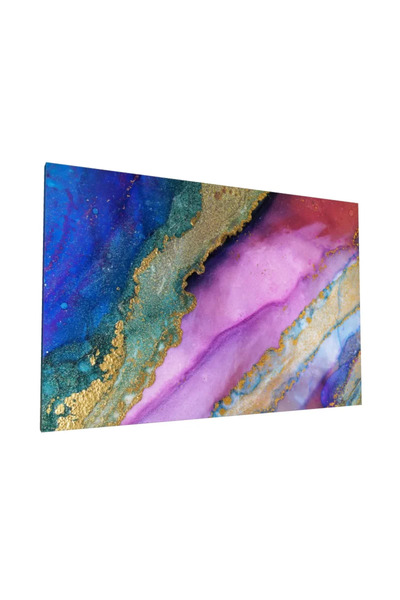 PozaTablou Pictură pe pânză: Explozie de culori vibrante cu accente aurii 30x20 cm