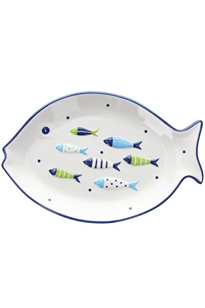 Tognana Aquatic Fish Oval Platter, Ceramic, 26.5 cm, Blue