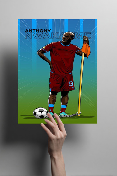 Genel Markalar Bordo Mavi Taraftar Metal Poster – Anthony Nwakaeme Dekoratif ...