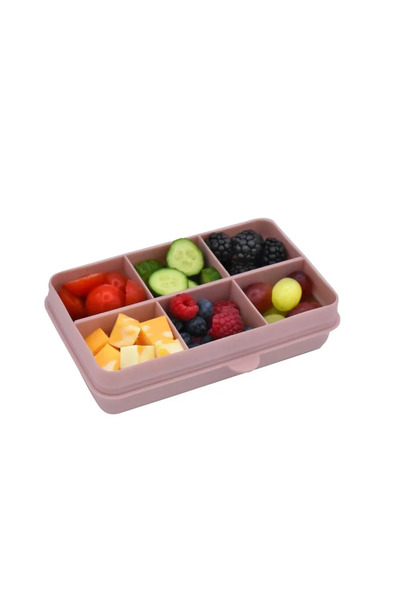 Melii Luxe 6-Compartment Snack Box, Pink