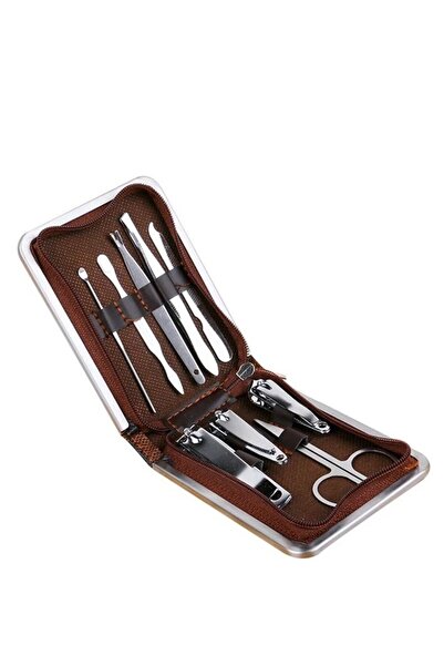 The comprehensive house مجموعة مانيكير وباديكير من الفولاذ المقاوم للصدأ مع مقص أظافر ومبرد ومقص وحقيبة محمولة